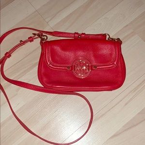 Tory Burch Red Crossbody with Gold Logo